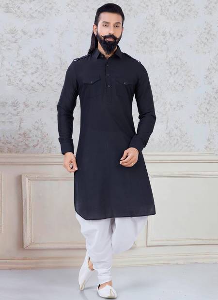 Black Colour Designer New Exclusive Wear Fancy Kurta Pajama Mens Collection KS 1122